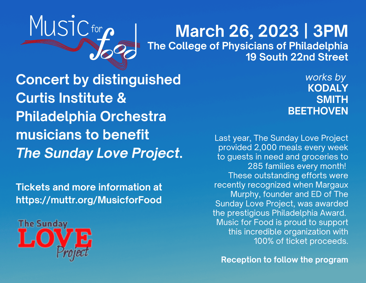 Concert benefits Sunday Love Project