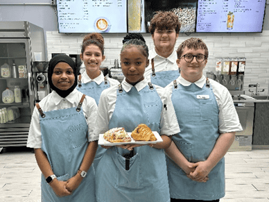String Theory students serving up breakfast at Café Vine