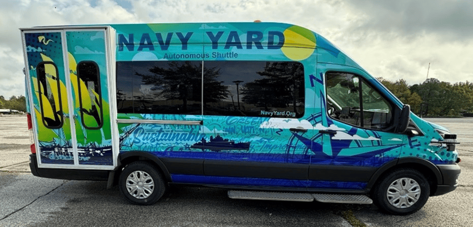 Autonomous vehicle shuttle debuting at Navy Yard